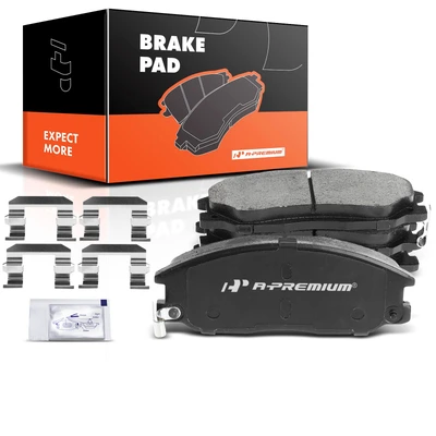 4 Pcs Front Ceramic Brake Pads with Sensor