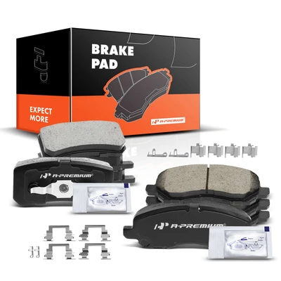 8 Pcs Front & Rear Ceramic Brake Pads