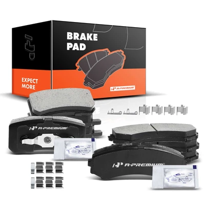 8 Pcs Front & Rear Ceramic Brake Pads