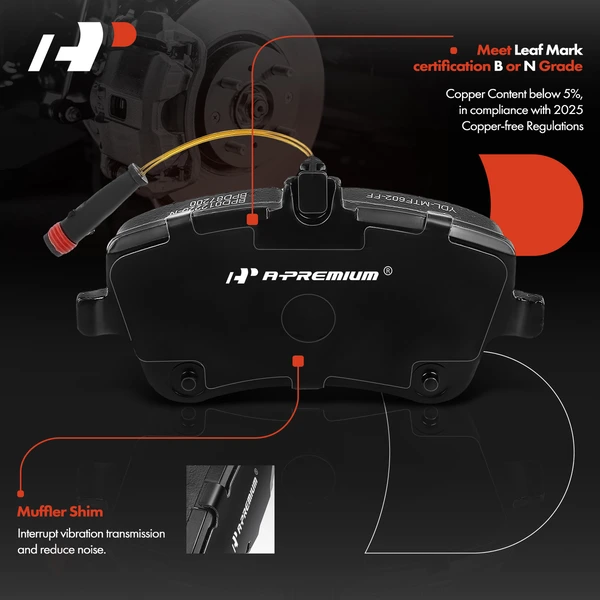 Ceramic Brake Pads for Mercedes-Benz C230 C280 CLK320 SLK300 Maserati
