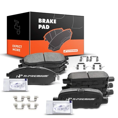 8 Pcs Front & Rear Ceramic Brake Pads