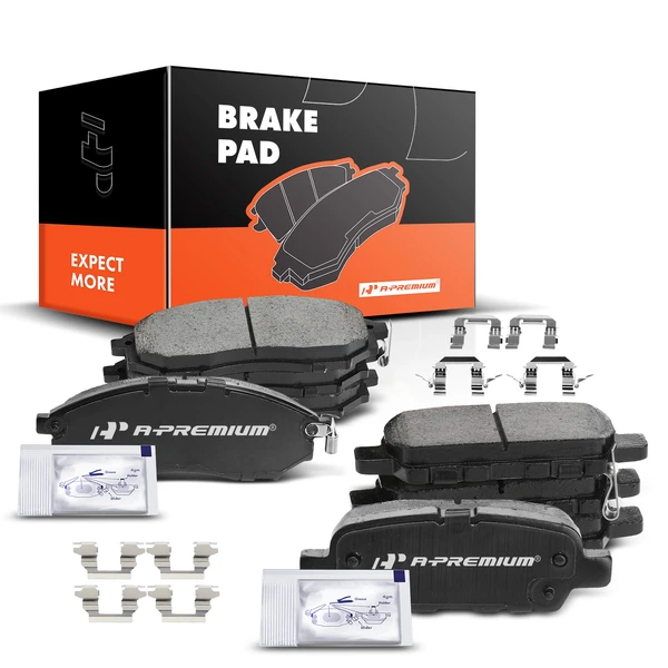 8 Pcs Front & Rear Ceramic Brake Pads for 2006-2009 Nissan 350Z