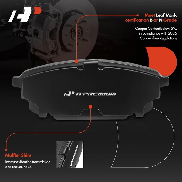 4 Pcs Rear Ceramic Brake Pad for Mazda Protege 2001-2003 Protege5 2002-2003