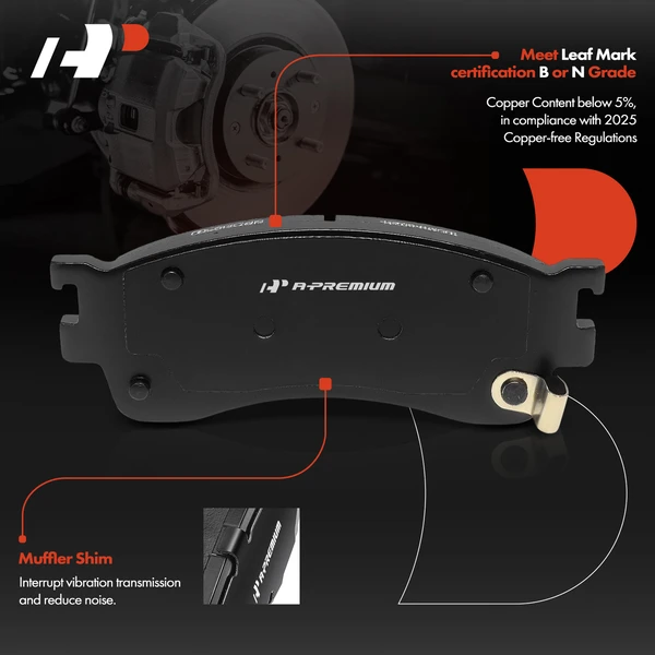 4 Pcs Front Ceramic Brake Pad for Mazda Protege 2001-2003 Protege5 2002-2003