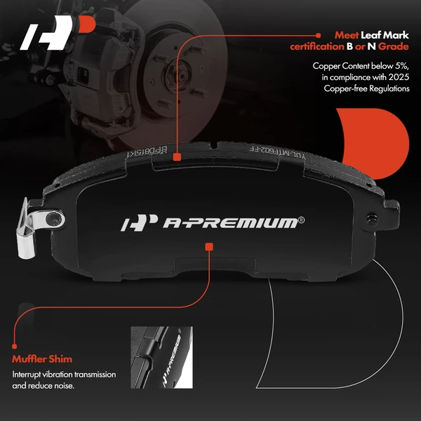 4 Pcs Front Ceramic Brake Pads for Nissan Sentra Altima Versa Suzuki S Pcs4