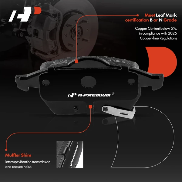 4 Pcs Front Ceramic Brake Pads for Saab 9-5 Saturn L100 L300 2001-2005 LS2 LW200