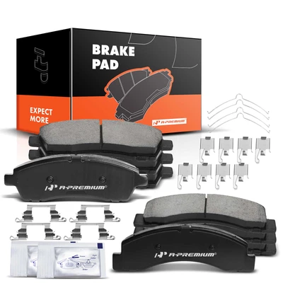 8 Pcs Front & Rear Ceramic Brake Pads