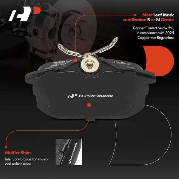 4 Pcs Rear Ceramic Brake Pad for Volvo S40 V40 2000-2004 1.9L