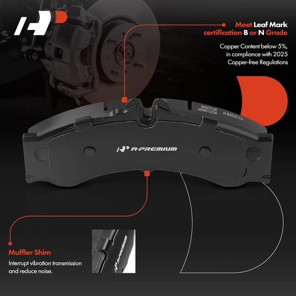 4 Pcs Ceramic Brake Pad for Dodge Freightliner Sprinter 2500 3500