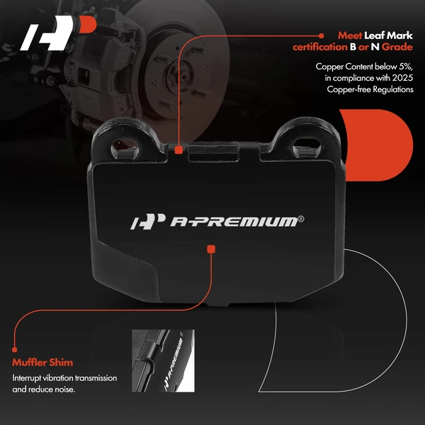 4 Pcs Rear Ceramic Brake Pads for Subaru Impreza 2004-2014 Nissan Mitsubishi