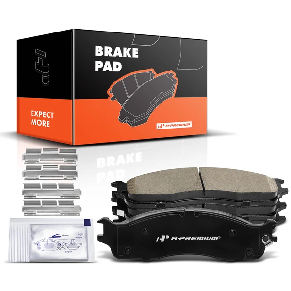 4 Pcs Front Ceramic Brake Pads with Sensor for 2003-2008 Dodge Ram 3500