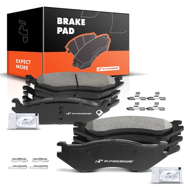 8 Pcs Front & Rear Ceramic Brake Pads for 2002-2005 Dodge Ram 1500