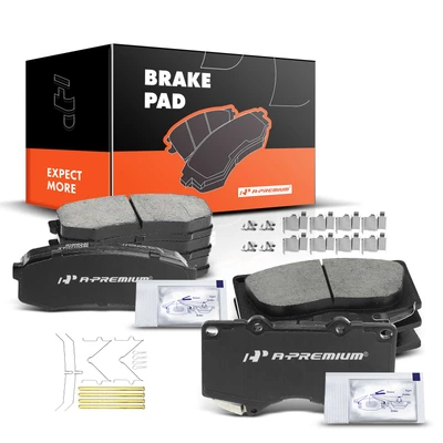 8 Pcs Front & Rear Ceramic Brake Pads