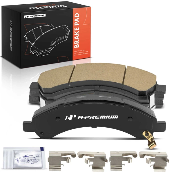 4 Pcs Rear Ceramic Brake Pads with Hardware for 2003-2008 GMC Savana 3500