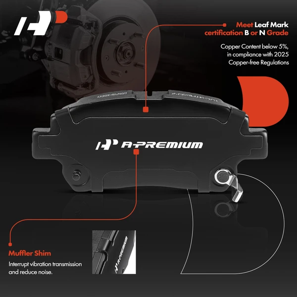 4 Pcs Front Ceramic Brake Pads with Hardware for Toyota Prius 2001-2009 Scion xB iQ