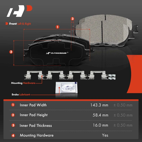 8 Pcs Front Ceramic Brake Pads & Rear Brake Shoes for Toyota Sienna 2004-2010 Rear Drum Brake