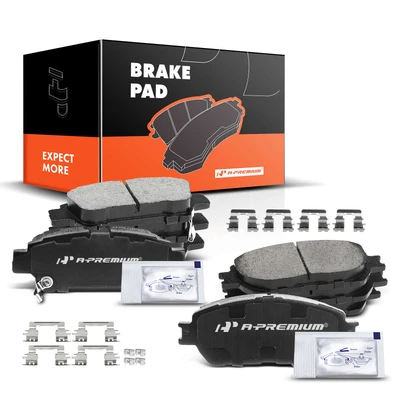 8 Pcs Front & Rear Ceramic Brake Pads