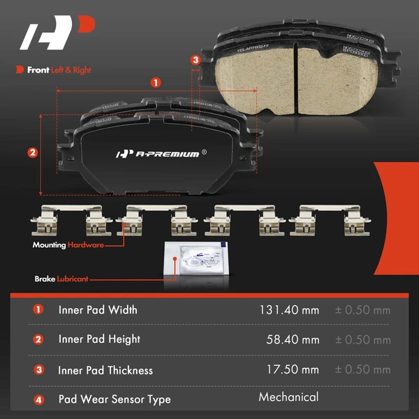 8 Pcs Front Ceramic Brake Pads & Rear Brake Shoes for Toyota Camry 2002-2005