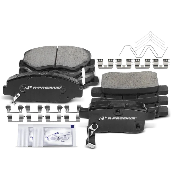 8 Pcs Front & Rear Ceramic Brake Pads with Sensor for 2013-2014 Honda Accord