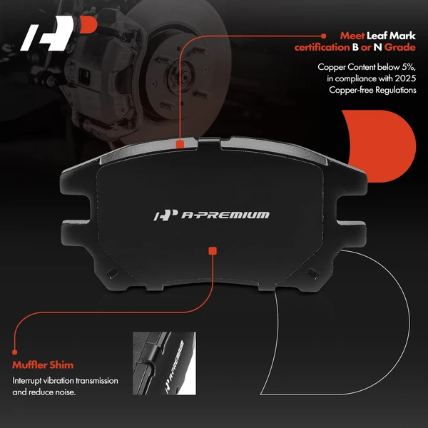 4 Pcs Front Ceramic Brake Pad for Lexus RX300 2002-2003 3.0L GAS