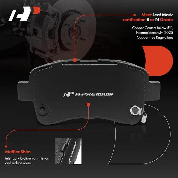 4 Pcs Front Ceramic Brake Pad for Suzuki Aerio 2002-2005