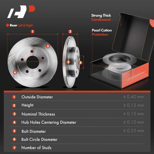 1999 Mercury Sable Disc Brake Rotors and Ceramic Pads Kit, 6 Pcs, Rear Driver & Passenger, A-Premium, APBRPR320