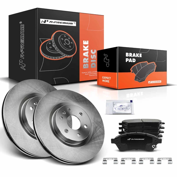 Disc Brake Rotors and Ceramic Pads Kit, 6 Pcs, Front Driver & Passenger, A-Premium, APBRPR190