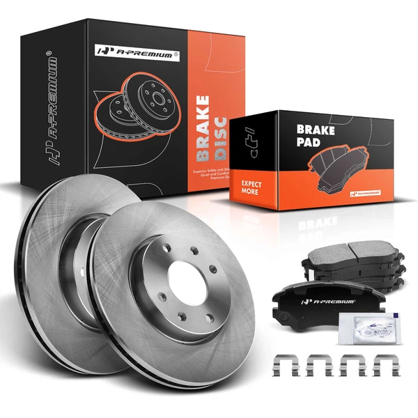 Disc Brake Rotors and Ceramic Pads Kit, 6 Pcs, Front Driver & Passenger, A-Premium, APBRPR438
