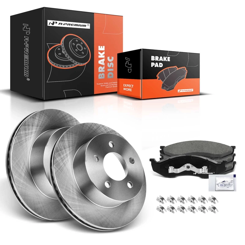 Brake Pad and Rotor Kit, 6 Pcs, Front Driver & Passenger, A-Premium, APBRPR440