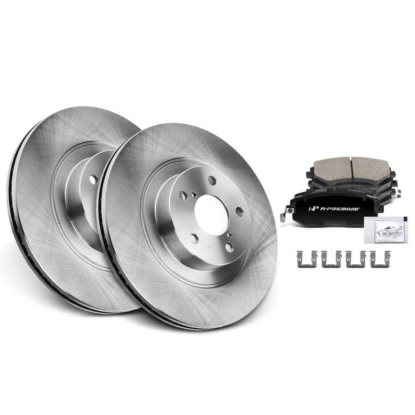 2009-2013 Subaru Forester Disc Brake Rotors and Ceramic Pads Kit, 6 Pcs, Front Driver & Passenger, A-Premium, APBRPR101