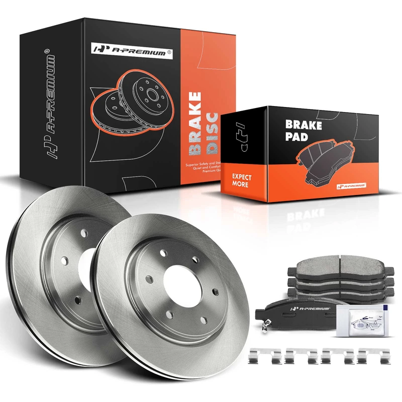 2005-2007 Nissan Titan Brake Pad and Rotor Kit Set of 6 Front Driver & Passenger A-Premium APBRPR107