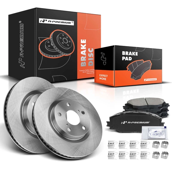 2016 Scion iM Disc Brake Rotors and Ceramic Pads Kit, 6 Pcs, Front Driver & Passenger, A-Premium, APBRPR446
