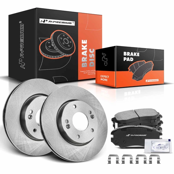 Disc Brake Rotors and Ceramic Pads Kit, 6 Pcs, Front Driver & Passenger, A-Premium, APBRPR462