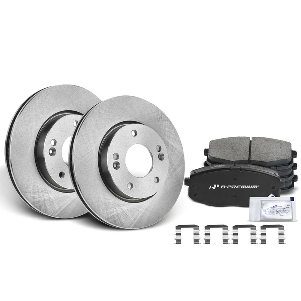 1983-1985 1987-1990 GMC S15 Disc Brake Rotors and Ceramic Pads Kit, 6 Pcs, Front Driver & Passenger, A-Premium, APBRPR928