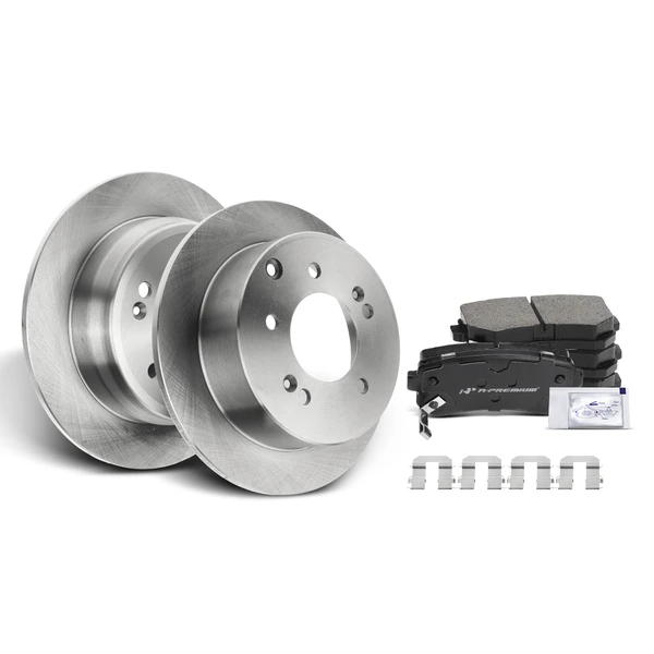 2011-2016 Kia Sportage Disc Brake Rotors and Ceramic Pads Kit, 6 Pcs, Rear Driver & Passenger, A-Premium, APBRPR270