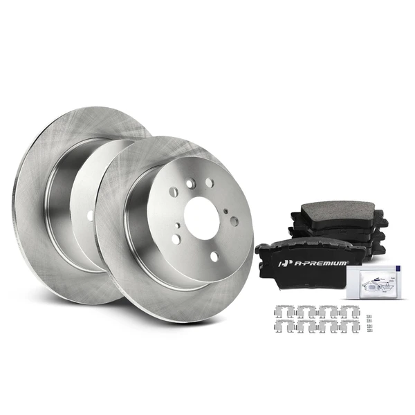 2013-2018 Lexus ES300h Disc Brake Rotors and Ceramic Pads Kit, 6 Pcs, Rear Driver & Passenger, A-Premium, APBRPR466
