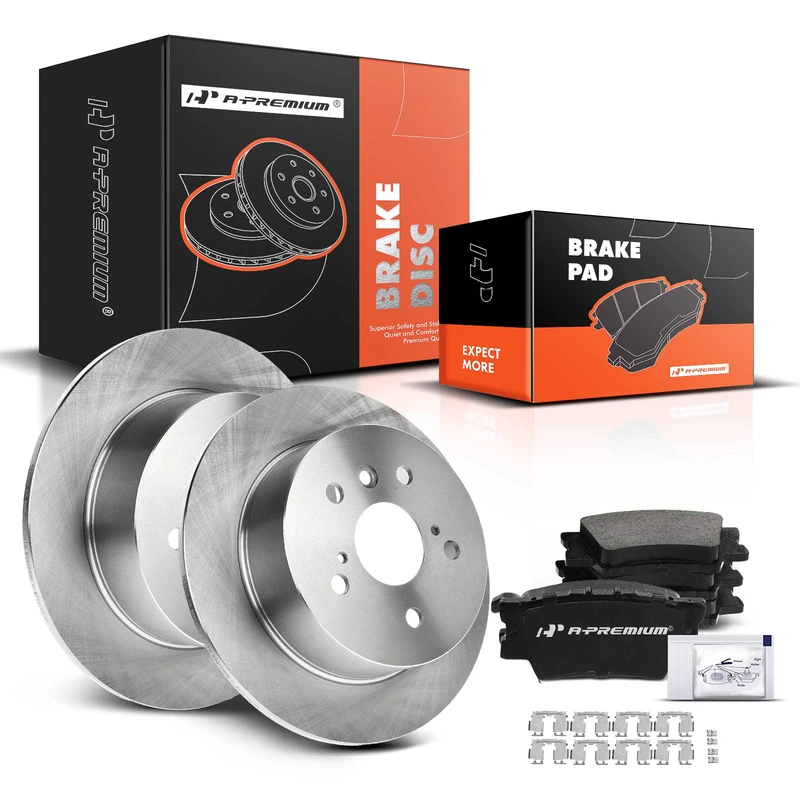 Brake Pad and Rotor Kit, 6 Pcs, Rear Driver & Passenger, A-Premium, APBRPR466