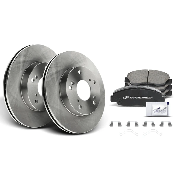 Disc Brake Rotors and Ceramic Pads Kit, 6 Pcs, Front Driver & Passenger, A-Premium, APBRPR124