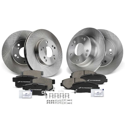 Front & Rear Disc Brake Rotors & Ceramic Brake Pads