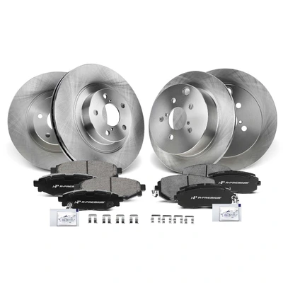 Front & Rear Disc Brake Rotors & Ceramic Brake Pads