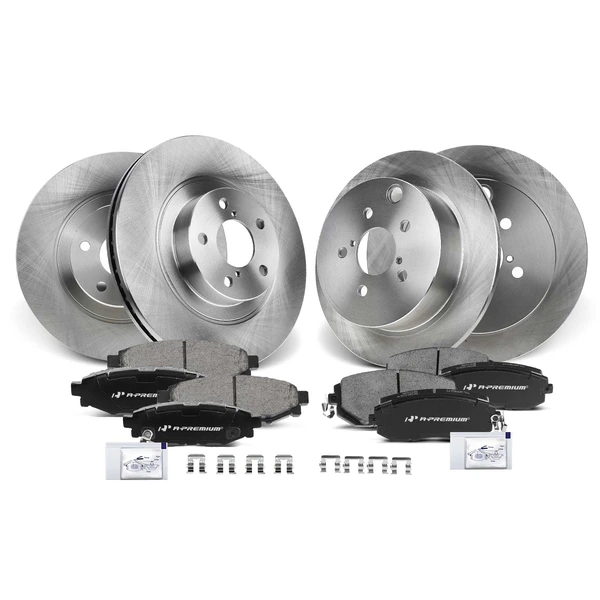 2014-2018 Subaru Forester Disc Brake Rotors and Ceramic Pads Kit, 12 Pcs, Front & Rear, A-Premium, APBRPR292