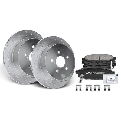 Rear Drilled Rotors & Ceramic Brake Pads