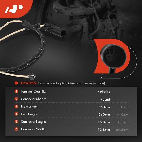 2 Pcs Front Disc Brake Pad Wear Sensor for Land Rover Range Rover 2003-2012