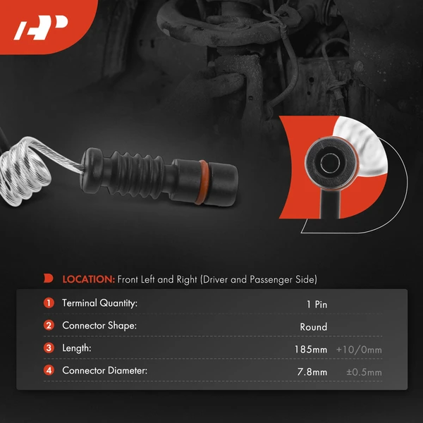 2 Pcs Front Disc Brake Pad Wear Sensor for Dodge Sprinter 2500 Freightliner 02-06