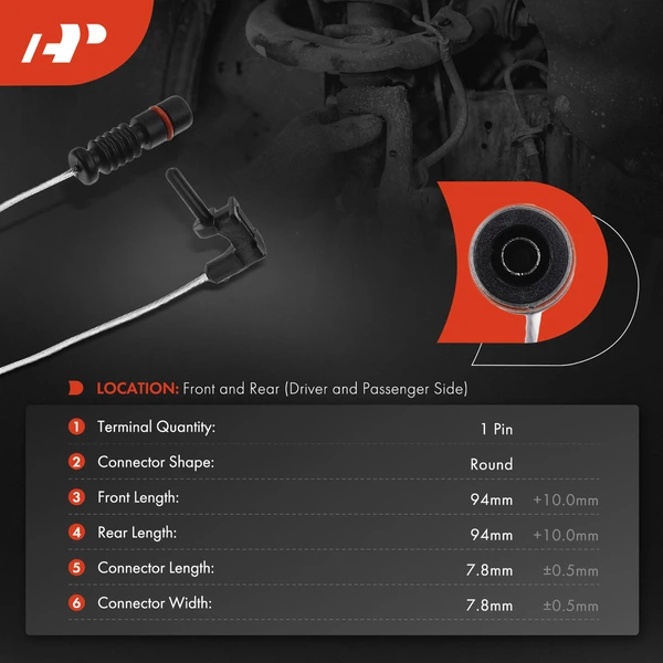 4 Pcs Front & Rear Disc Brake Pad Wear Sensor for Chrysler Crossfire 04-08 Mercedes