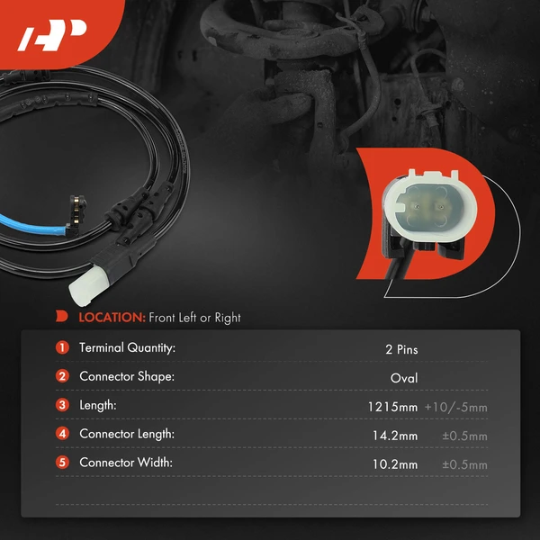 Front Driver or Passenger Disc Brake Pad Wear Sensor with 2-Pin for Land Rover Range Rover Sport 10-13