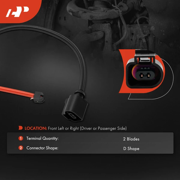 Front Brake Pad Wear Sensor for Audi TT Quattro 2012-2013 L4 2.0L Turbocharged