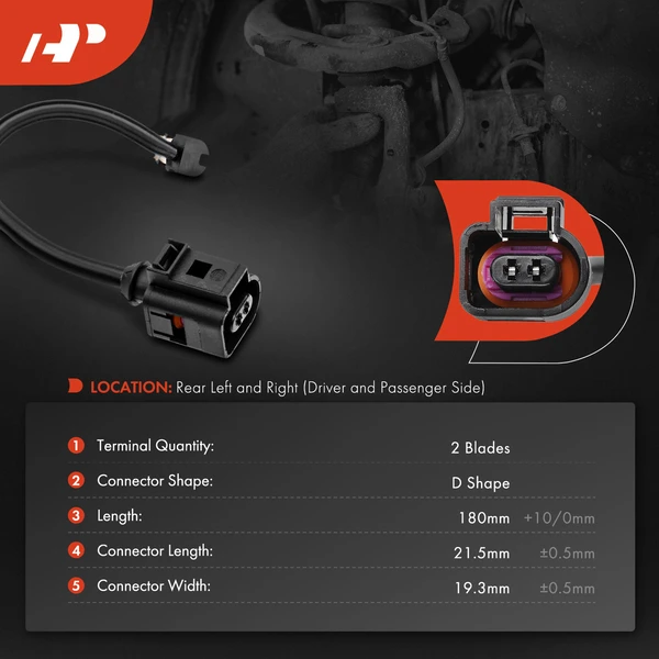 2 Pcs Rear Disc Brake Pad Wear Sensor for Porsche 911 12-15 with PCCB