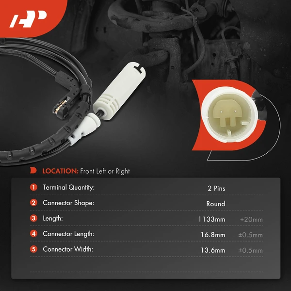 Rear Driver or Passenger Disc Brake Pad Wear Sensor for BMW X1 E84 2015 L4 2.0L L6 3.0L