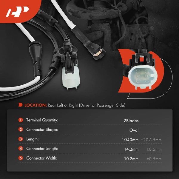 Rear Driver or Passenger Disc Brake Pad Wear Sensor for Jaguar F-Pace 2019-2023